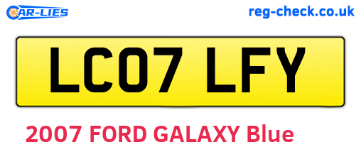 LC07LFY are the vehicle registration plates.