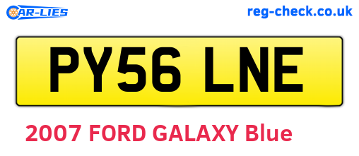 PY56LNE are the vehicle registration plates.