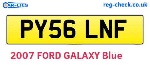 PY56LNF are the vehicle registration plates.