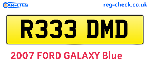 R333DMD are the vehicle registration plates.