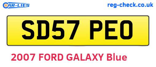 SD57PEO are the vehicle registration plates.