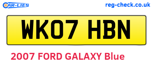 WK07HBN are the vehicle registration plates.