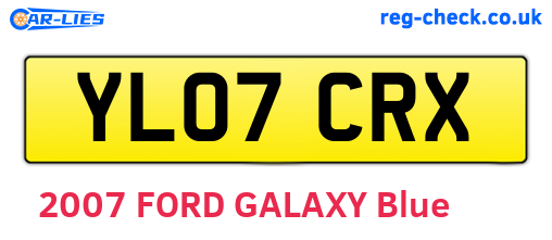 YL07CRX are the vehicle registration plates.