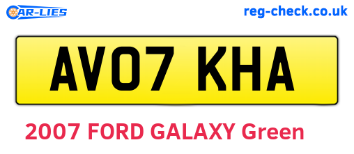 AV07KHA are the vehicle registration plates.