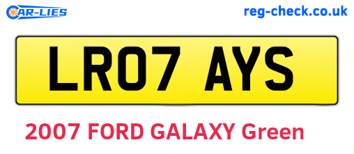LR07AYS are the vehicle registration plates.