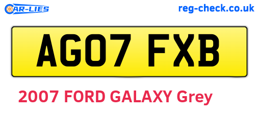 AG07FXB are the vehicle registration plates.