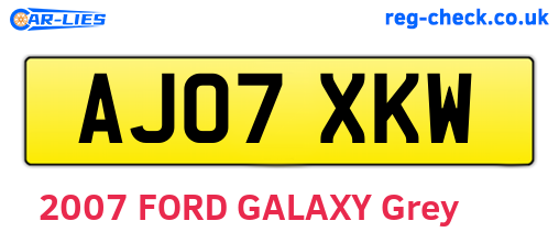 AJ07XKW are the vehicle registration plates.
