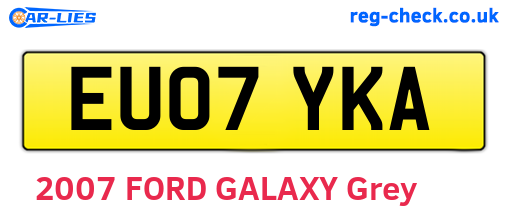 EU07YKA are the vehicle registration plates.