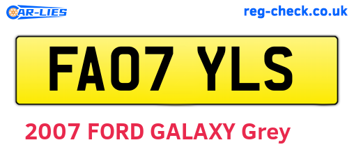 FA07YLS are the vehicle registration plates.