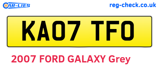 KA07TFO are the vehicle registration plates.