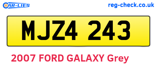 MJZ4243 are the vehicle registration plates.