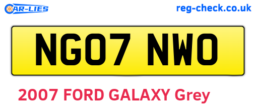 NG07NWO are the vehicle registration plates.