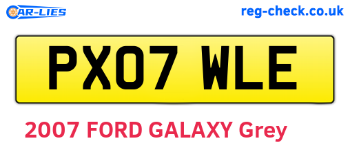 PX07WLE are the vehicle registration plates.