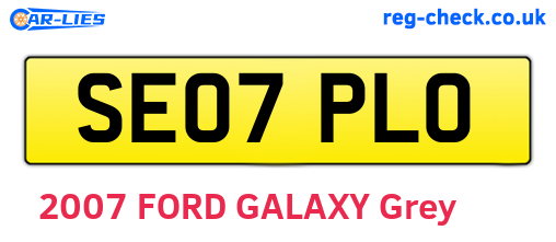 SE07PLO are the vehicle registration plates.