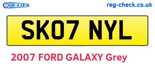 SK07NYL are the vehicle registration plates.