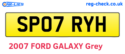 SP07RYH are the vehicle registration plates.