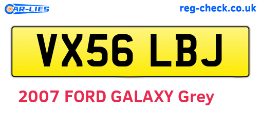 VX56LBJ are the vehicle registration plates.