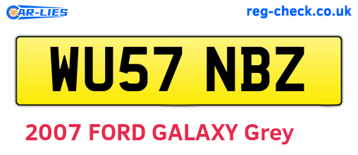 WU57NBZ are the vehicle registration plates.