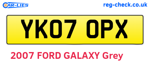 YK07OPX are the vehicle registration plates.