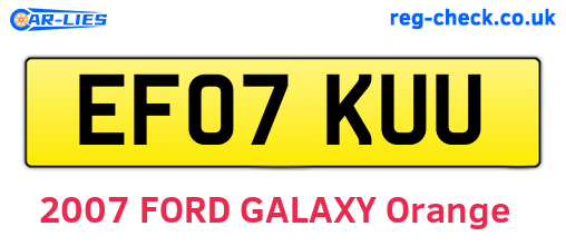 EF07KUU are the vehicle registration plates.