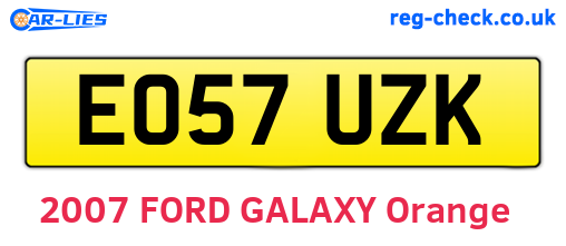 EO57UZK are the vehicle registration plates.