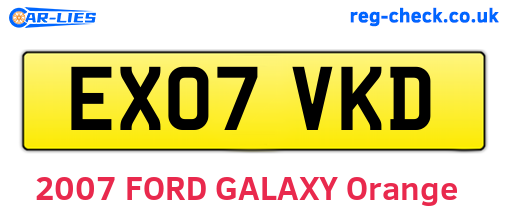 EX07VKD are the vehicle registration plates.