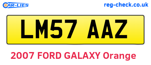 LM57AAZ are the vehicle registration plates.