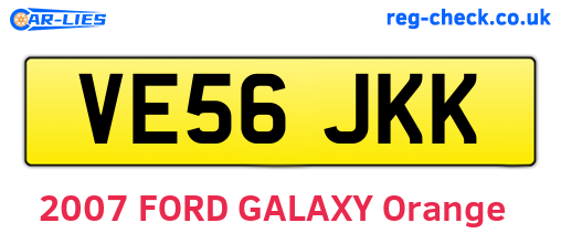 VE56JKK are the vehicle registration plates.