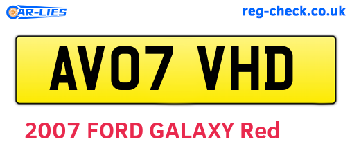 AV07VHD are the vehicle registration plates.