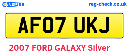 AF07UKJ are the vehicle registration plates.