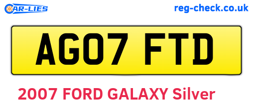 AG07FTD are the vehicle registration plates.