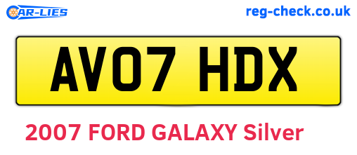 AV07HDX are the vehicle registration plates.