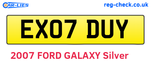 EX07DUY are the vehicle registration plates.