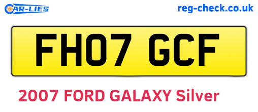 FH07GCF are the vehicle registration plates.