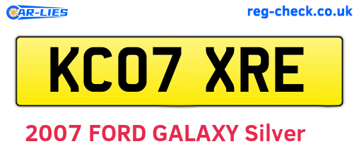KC07XRE are the vehicle registration plates.