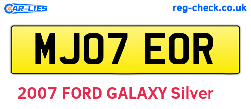 MJ07EOR are the vehicle registration plates.