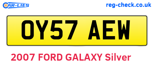 OY57AEW are the vehicle registration plates.