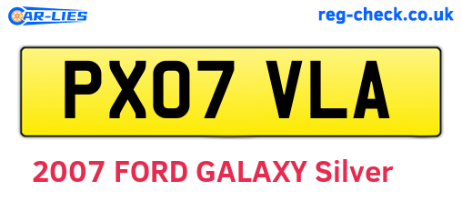PX07VLA are the vehicle registration plates.