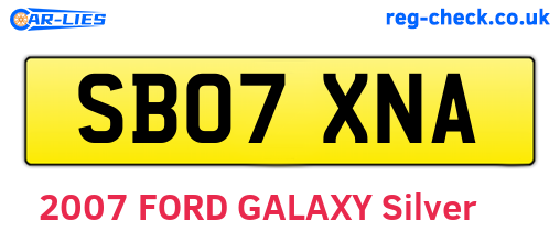 SB07XNA are the vehicle registration plates.