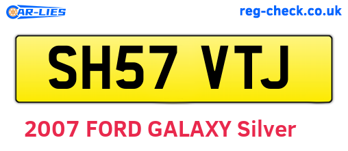SH57VTJ are the vehicle registration plates.