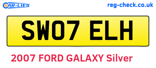 SW07ELH are the vehicle registration plates.