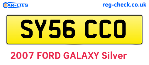 SY56CCO are the vehicle registration plates.