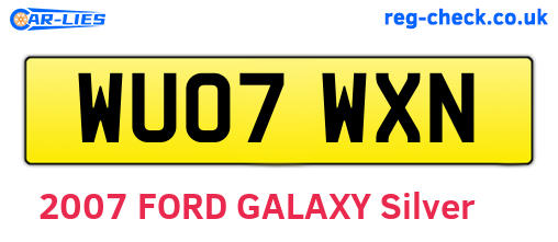 WU07WXN are the vehicle registration plates.