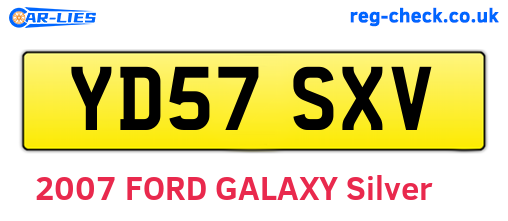 YD57SXV are the vehicle registration plates.