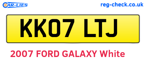KK07LTJ are the vehicle registration plates.