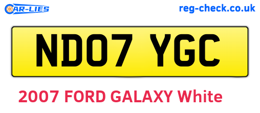 ND07YGC are the vehicle registration plates.