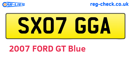 SX07GGA are the vehicle registration plates.