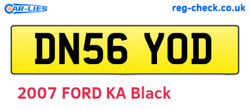 DN56YOD are the vehicle registration plates.