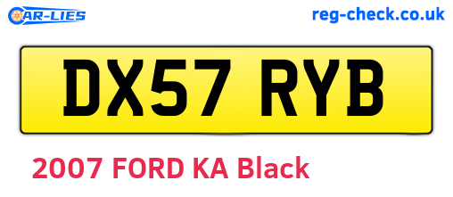 DX57RYB are the vehicle registration plates.