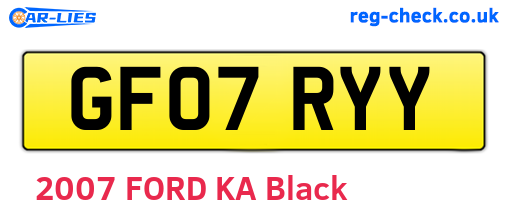 GF07RYY are the vehicle registration plates.